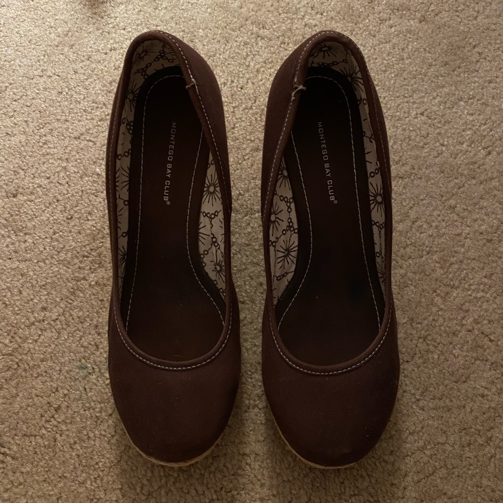 Brown Boho Wedges